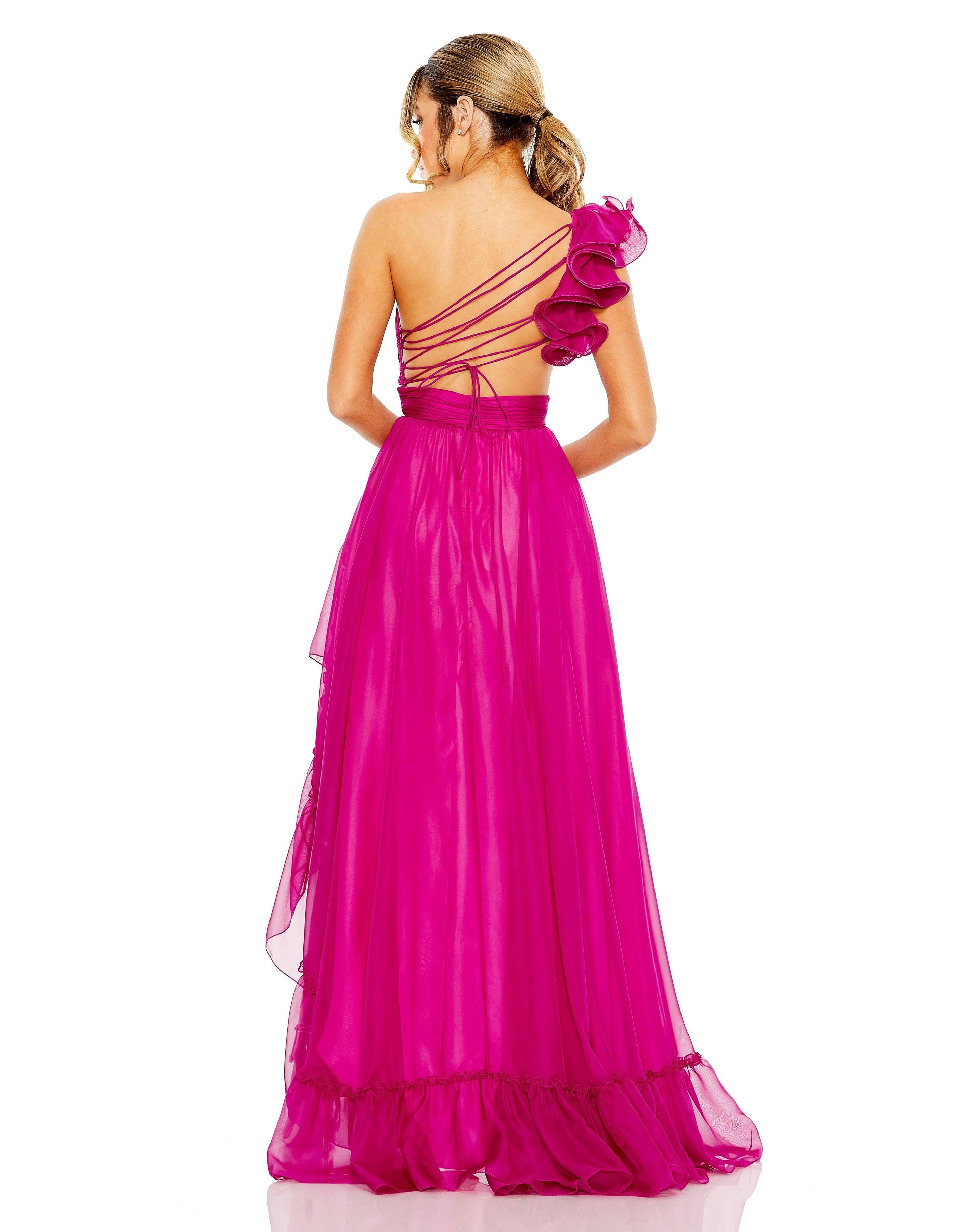 Mac Duggal 68501 Prom High Low A Line Ombre Formal Dress