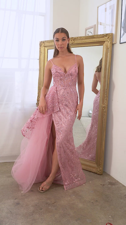 Cinderella Divine J847 Spaghetti Strap Long Prom Dress
