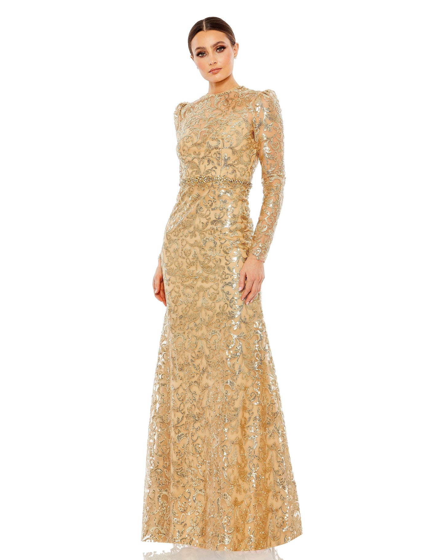 Formal Dresses Long Sleeve Formal Dress Gold