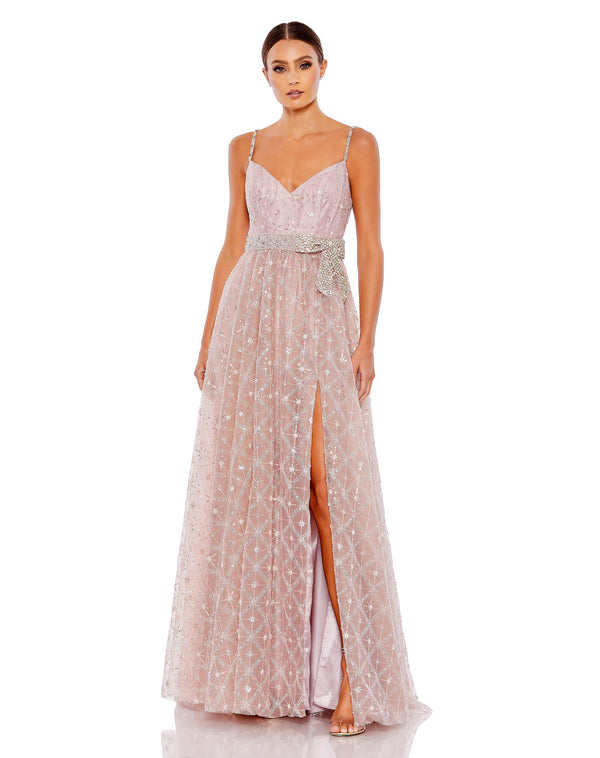 Long Formal Beaded Prom Gown Beaded Detail Mac Duggal 68050
