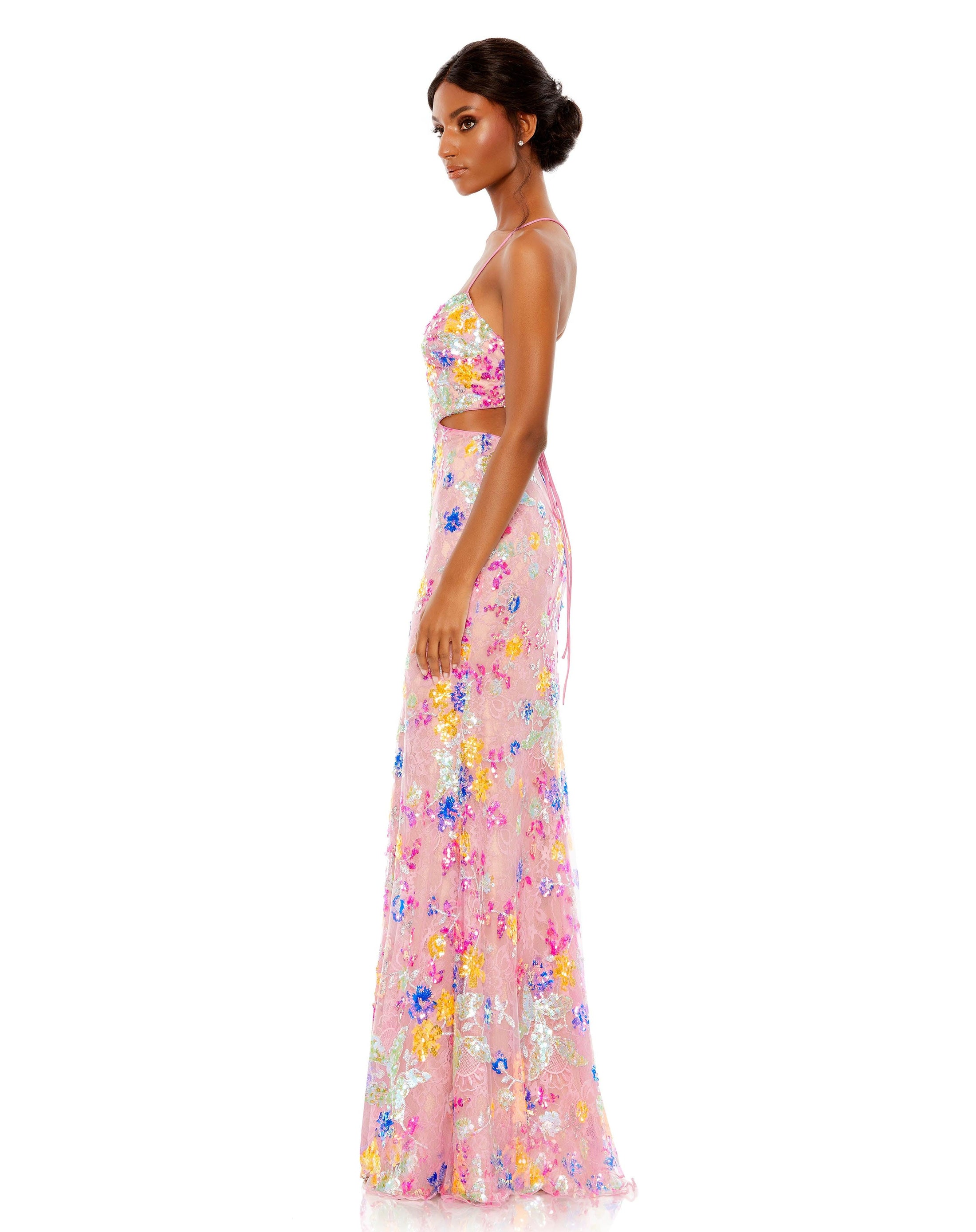 Mac Duggal 68885 Long Formal Fitted Floral Lace Prom Dress main image 1