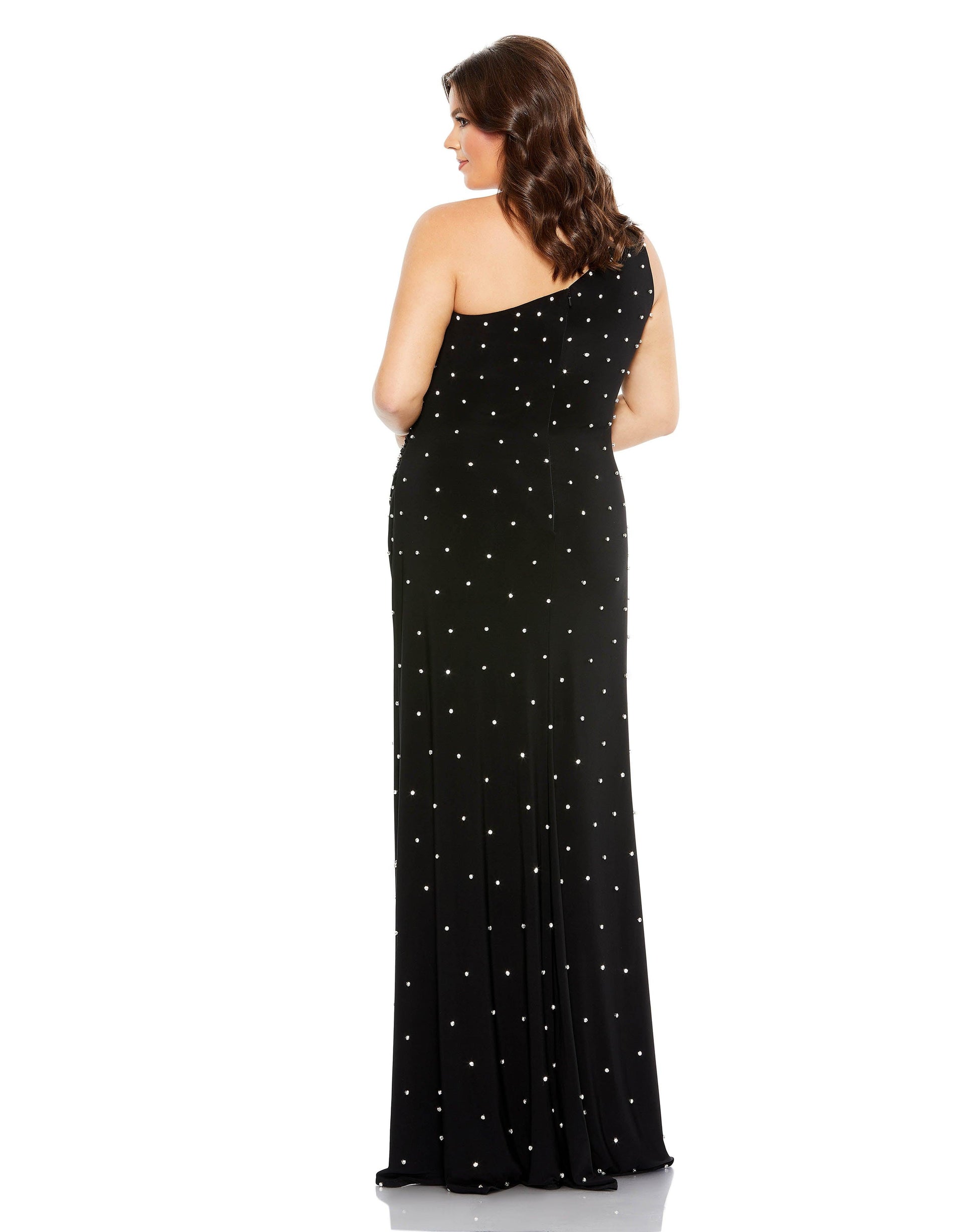 Mac Duggal 68130 Fabulouss Long One Shoulder Plus Size Dress