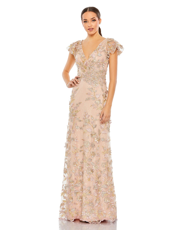 Formal Long Applique Evening Dress Applique Long Evening Mac Duggal 68192