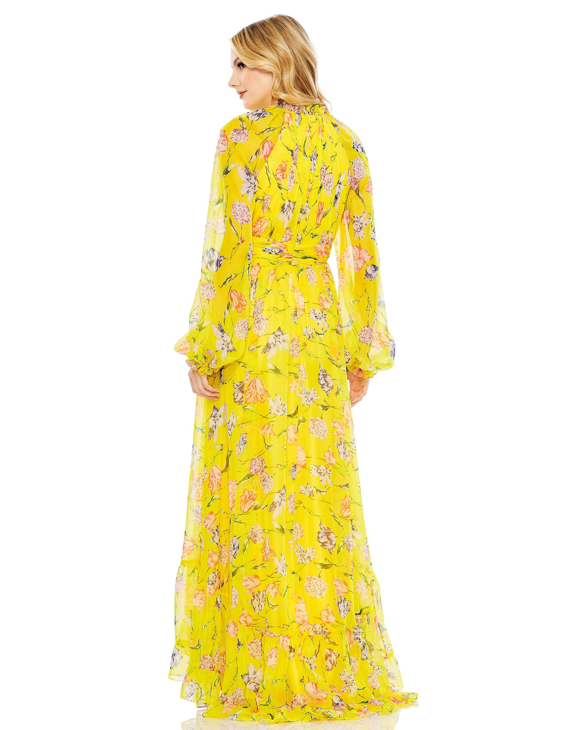 Mac Duggal 68218 High Low Formal Floral Print Dress