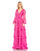 Formal Dresses Long Sleeve Formal Ruffle Chiffon Dress Fuchsia