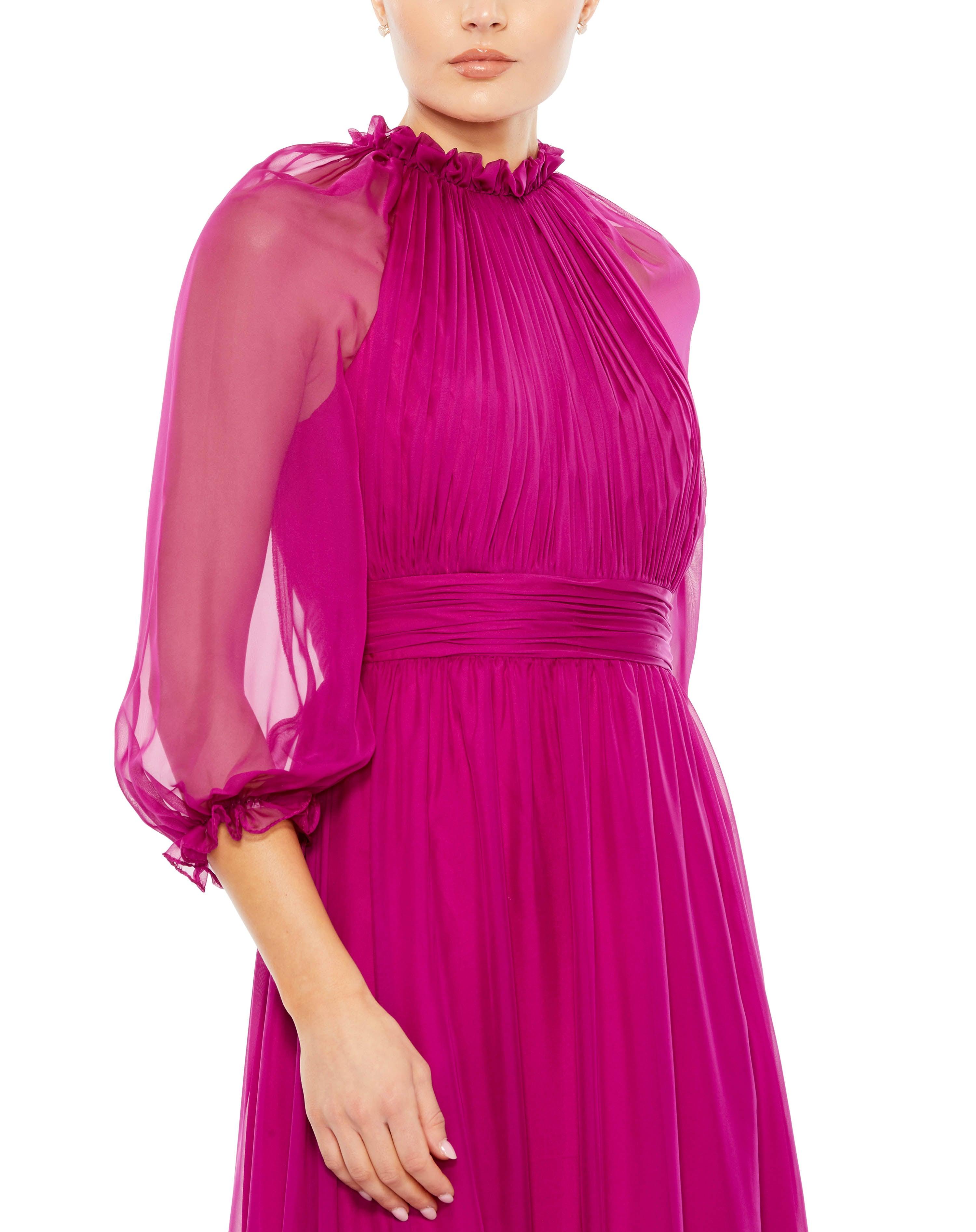 Magenta chiffon dress outlet