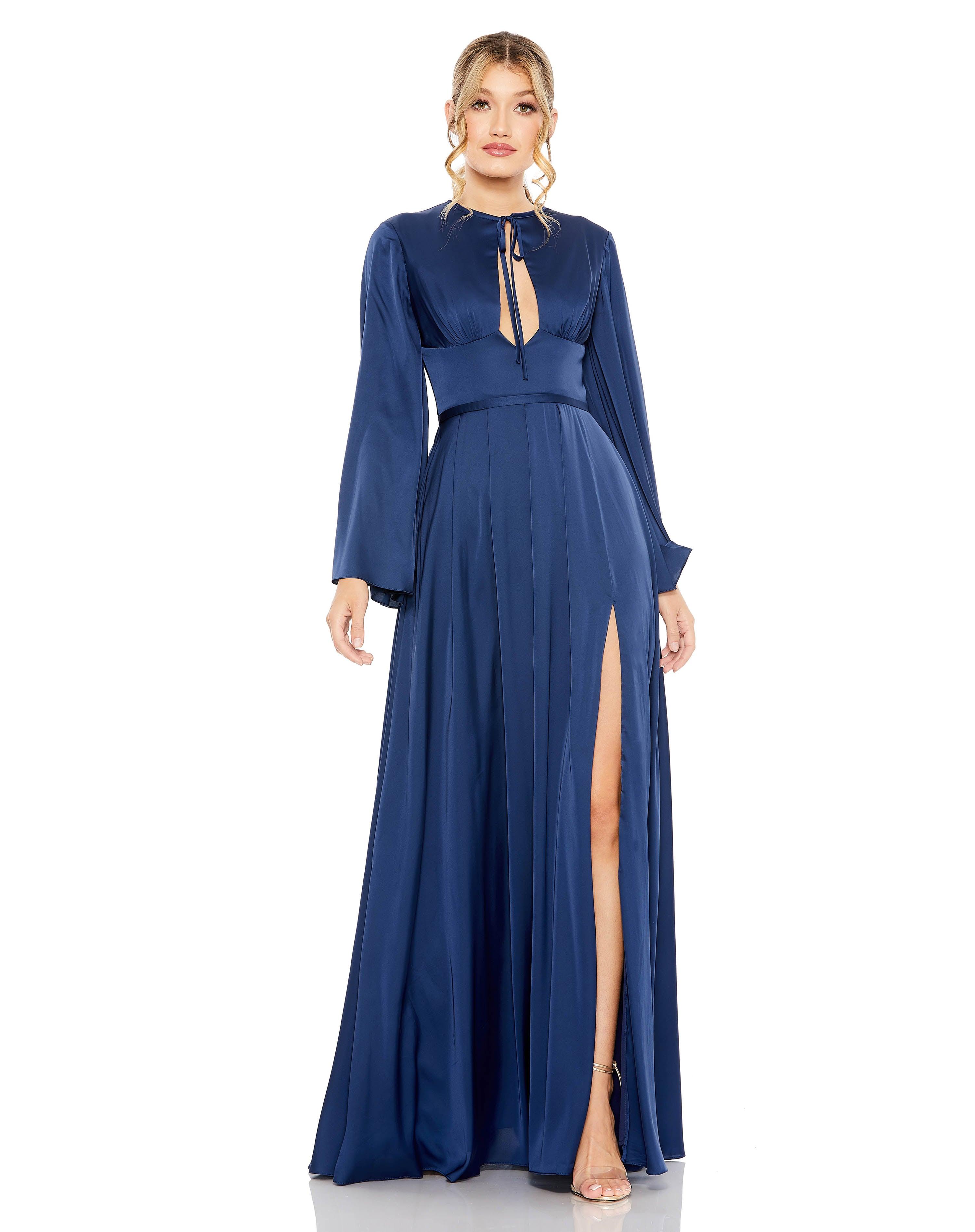 Formal Dresses Long Sleeve Formal A Line Dress Midnight