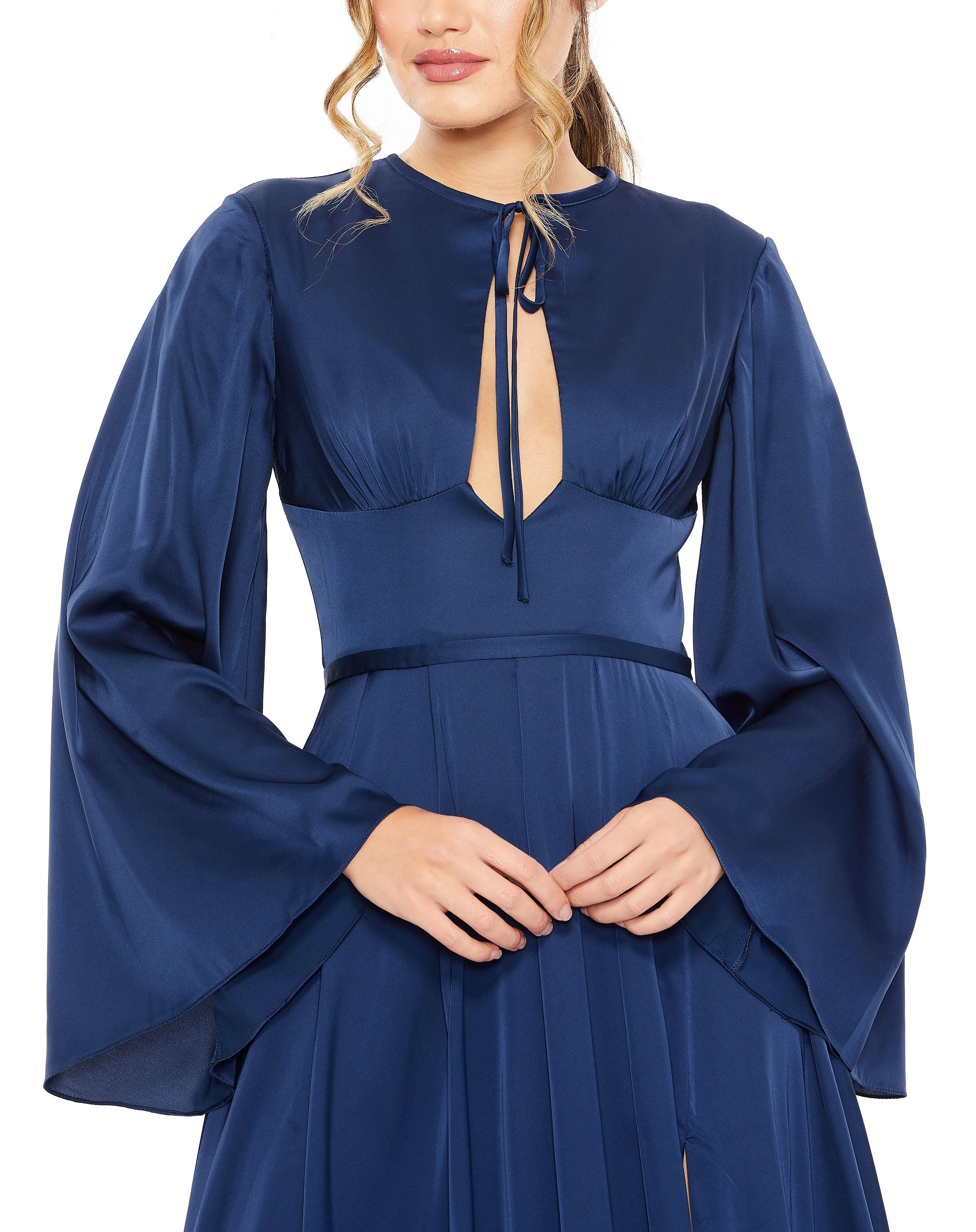 Formal Dresses Long Sleeve Formal A Line Dress Midnight