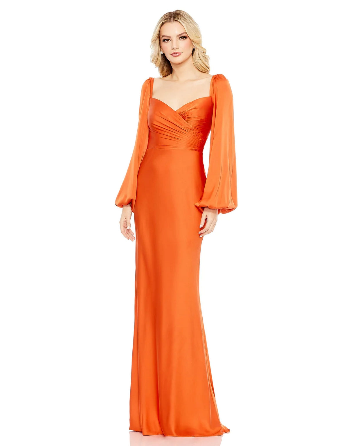 Long Charmeuse Wrap Over Bishop Sleeve Dress Charmeuse Wrap Over Bisho The Dress Outlet Long Charmeuse Wrap Over Bishop Sleeve Dress Charmeuse Wrap Over Bisho The Dress Outlet