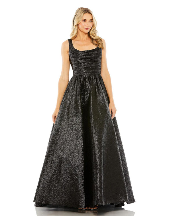 Long Metallic Pleated Bodice Ball Gown Metallic Pleated Bodice Mac Duggal 68349