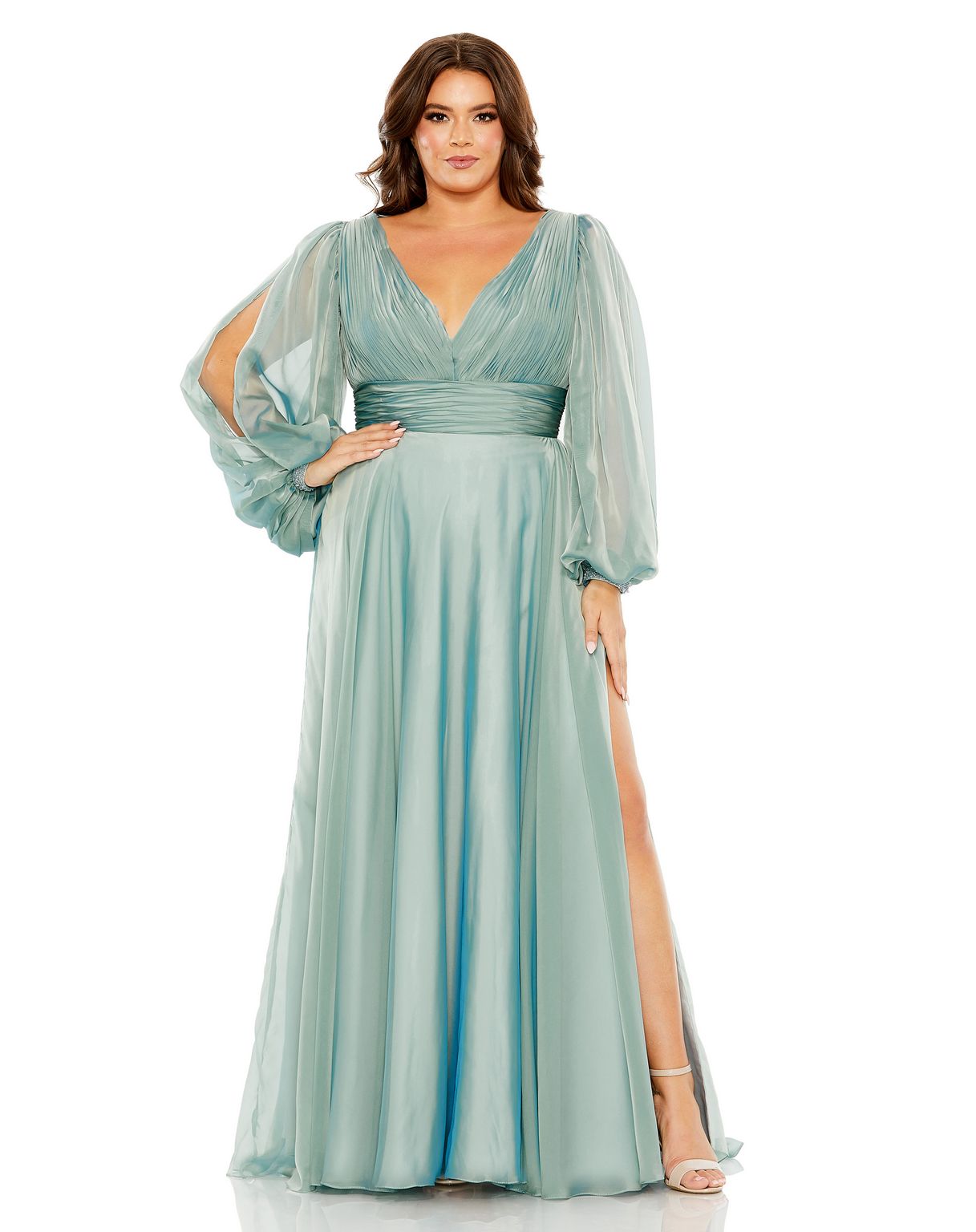 Mac Duggal 68431 Long Sleeve Formal Plus Size Dress