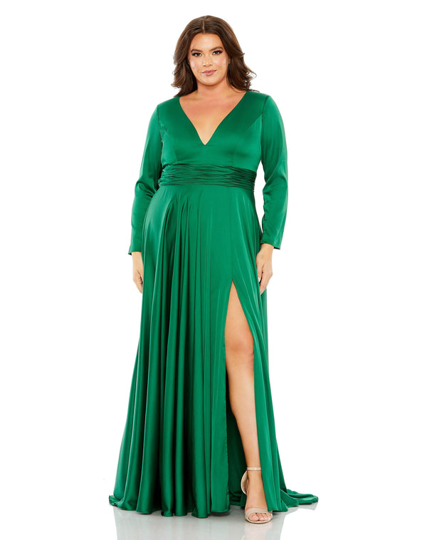 Long Sleeve Plus Size Formal Dress Long Sleeves Mac Duggal 68436