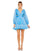 Cocktail Dresses Long Sleeve Pleated A Line Cocktail Mini Dress Blue