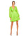 Cocktail Dresses Long Sleeve Pleated A Line Cocktail Mini Dress Lime