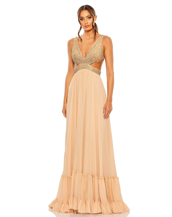 Prom Long Sleeveless Formal Dress Sleeveless Detail Mac Duggal 68465