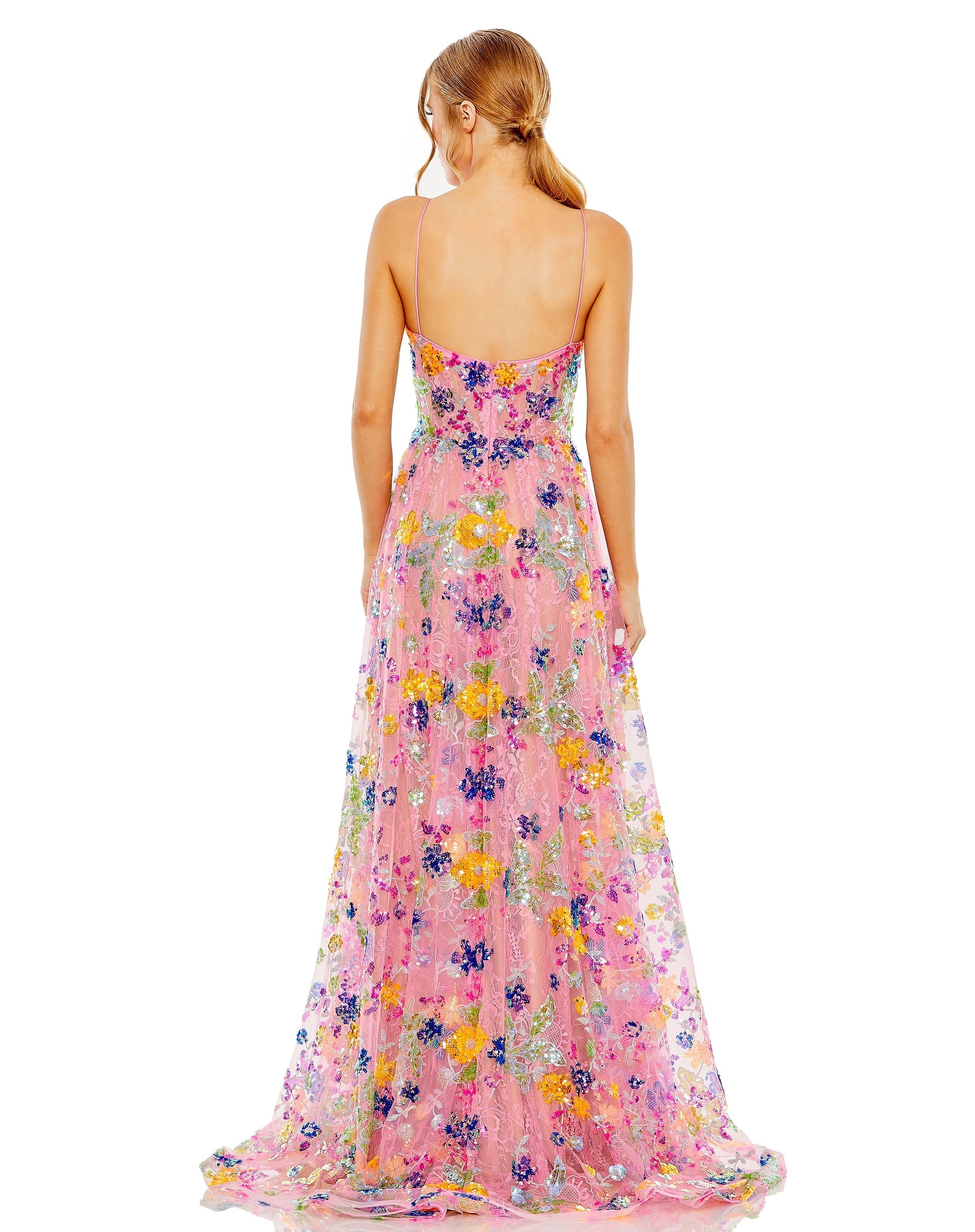Mac Duggal 68516 High Low Floral Prom Dress