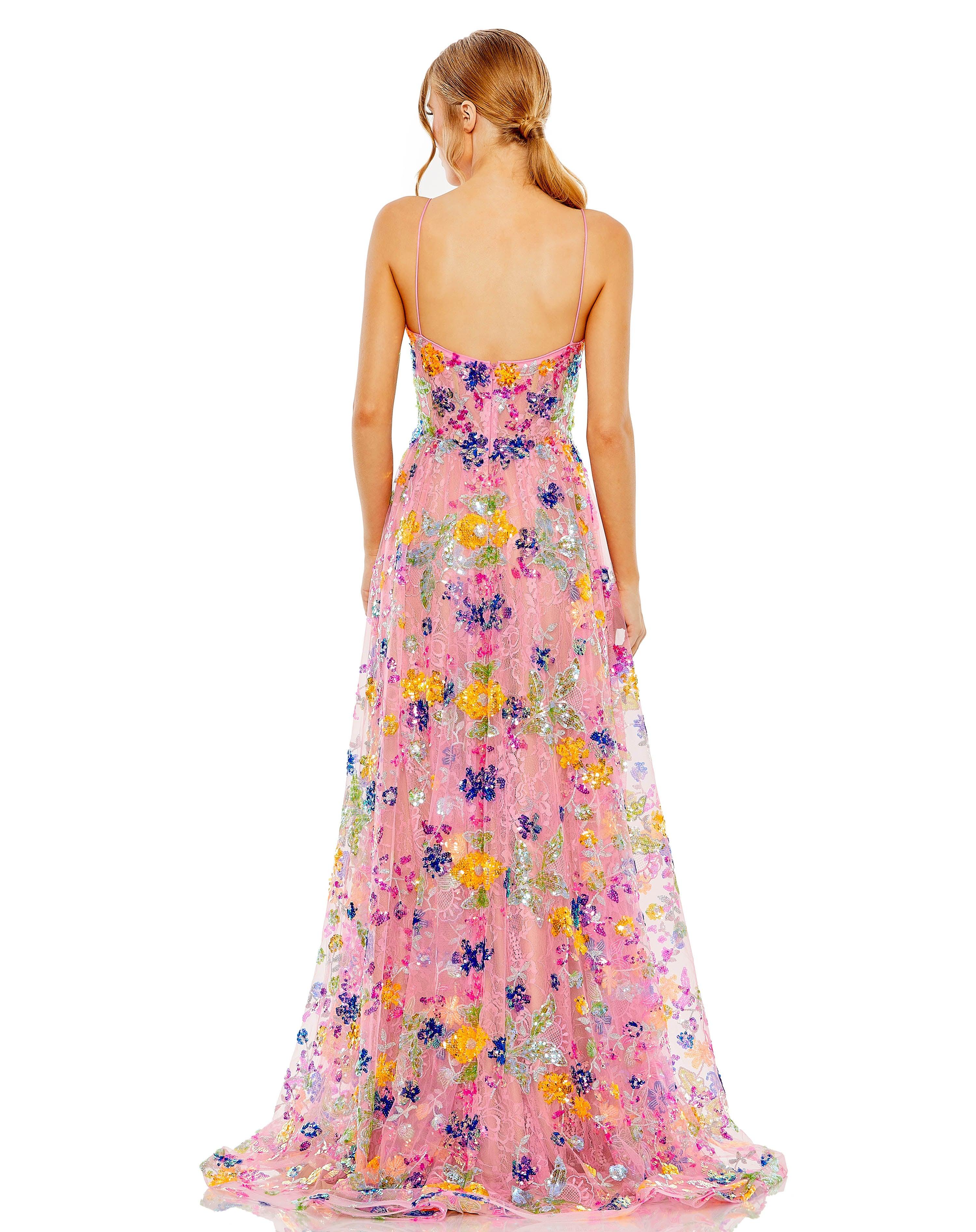 Prom Dresses High Low Floral Prom Dress Pink Multi