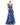 Prom Dresses Ruffle Tiered Floral Long Prom Formal Dress Blue Multi