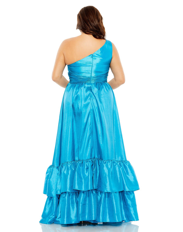Plus Size Dresses Fabulouss Plus Size Long One Shoulder Dress Turquoise