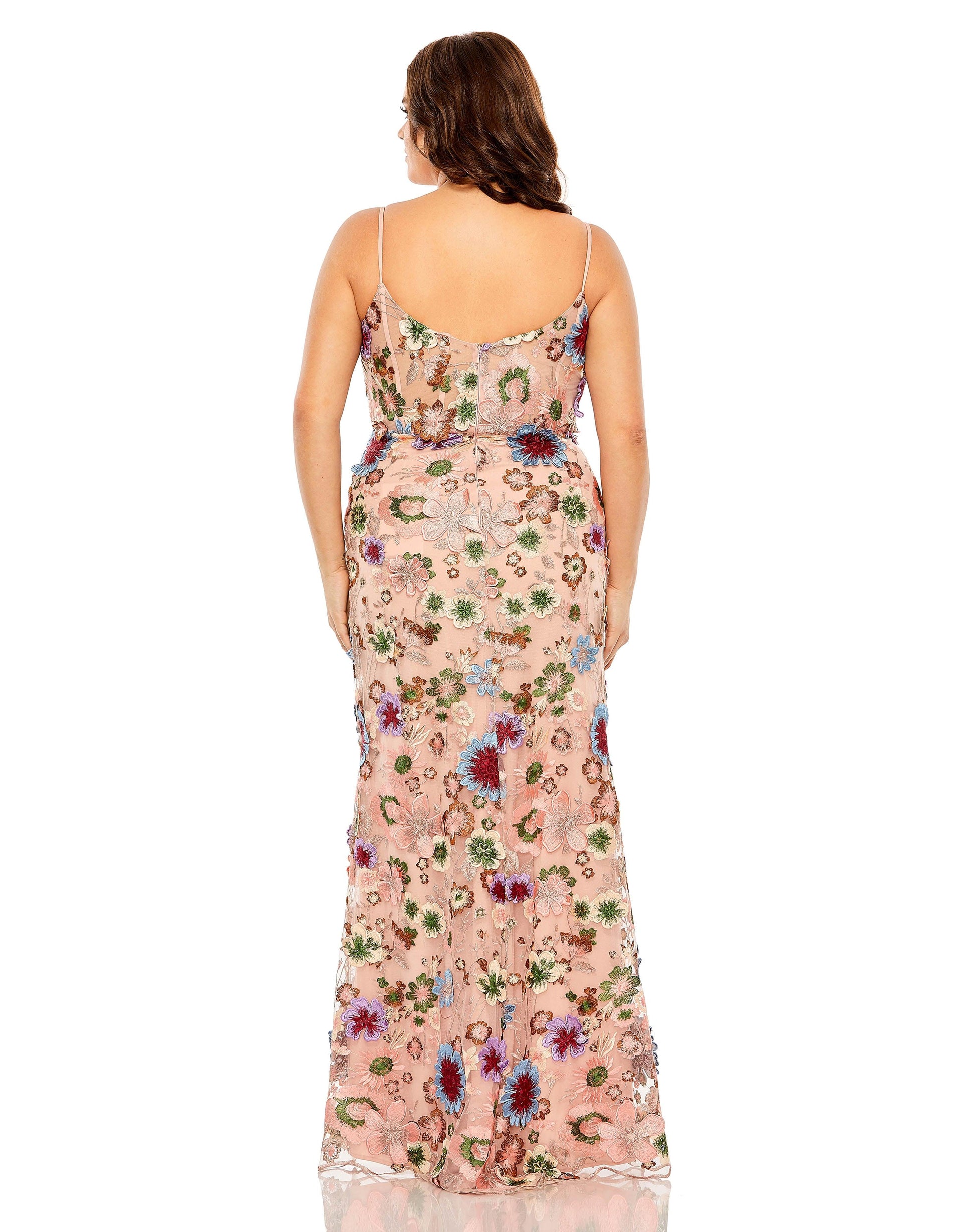 Mac Duggal 68531 Fabulouss Long Floral Plus Size Dress