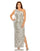Plus Size Dresses Fabulouss Long One Shoulder Plus Size Dress Nude Silver