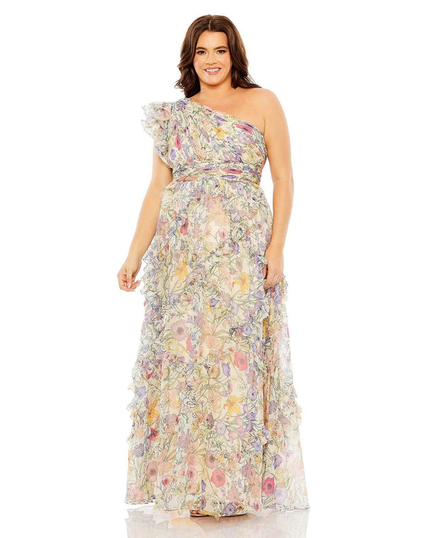 Fabulouss Long Plus Size Floral Chiffon Dress Plus Size & Floral Chiffon Mac Duggal 68546