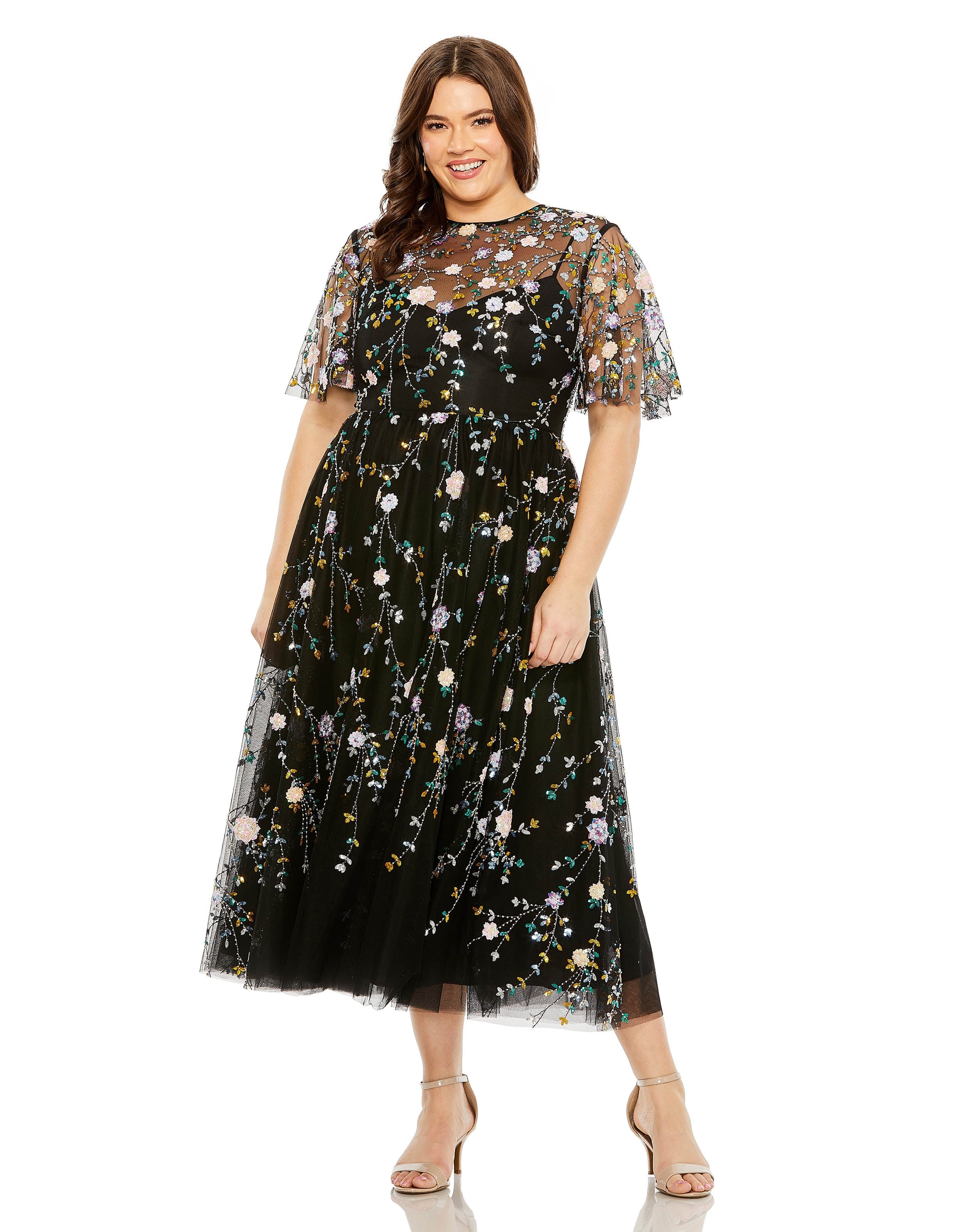 Plus Size Sequin Floral Detail Midi Dress Sequin Floral Detail Midi Ma The Dress Outlet Plus Size Sequin Floral Detail Midi Dress Sequin Floral Detail Midi Ma The Dress Outlet