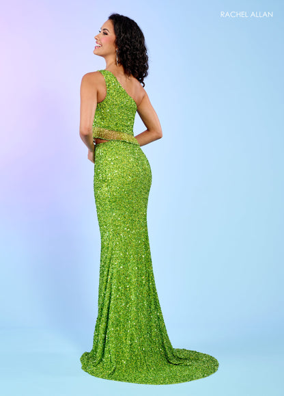 Prom Dresses Fitted Sequins Long Prom Dress Lime