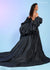  Detachable Sleeves Long Sequins Prom Dress Black
