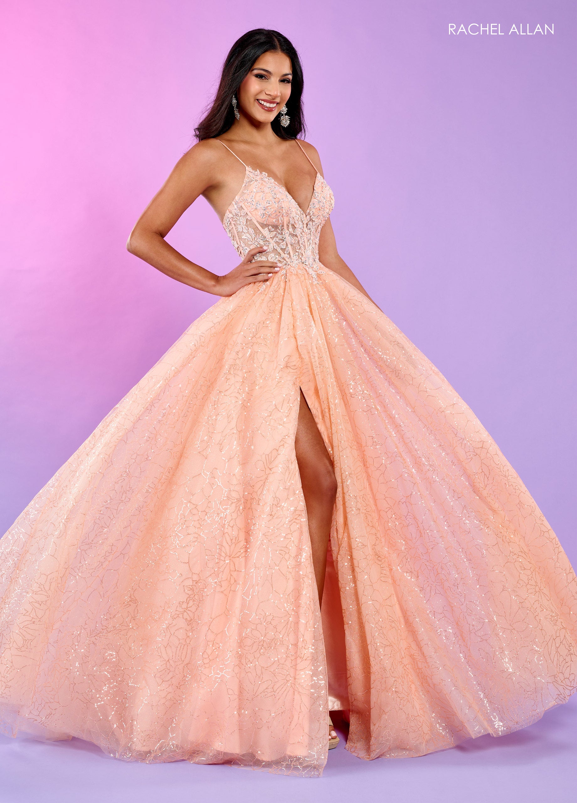 Rachel Allan 70510 Long Glittered Ballgown