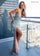 Prom Dresses Formal Beaded High Slit Long Dress Light Blue Nude