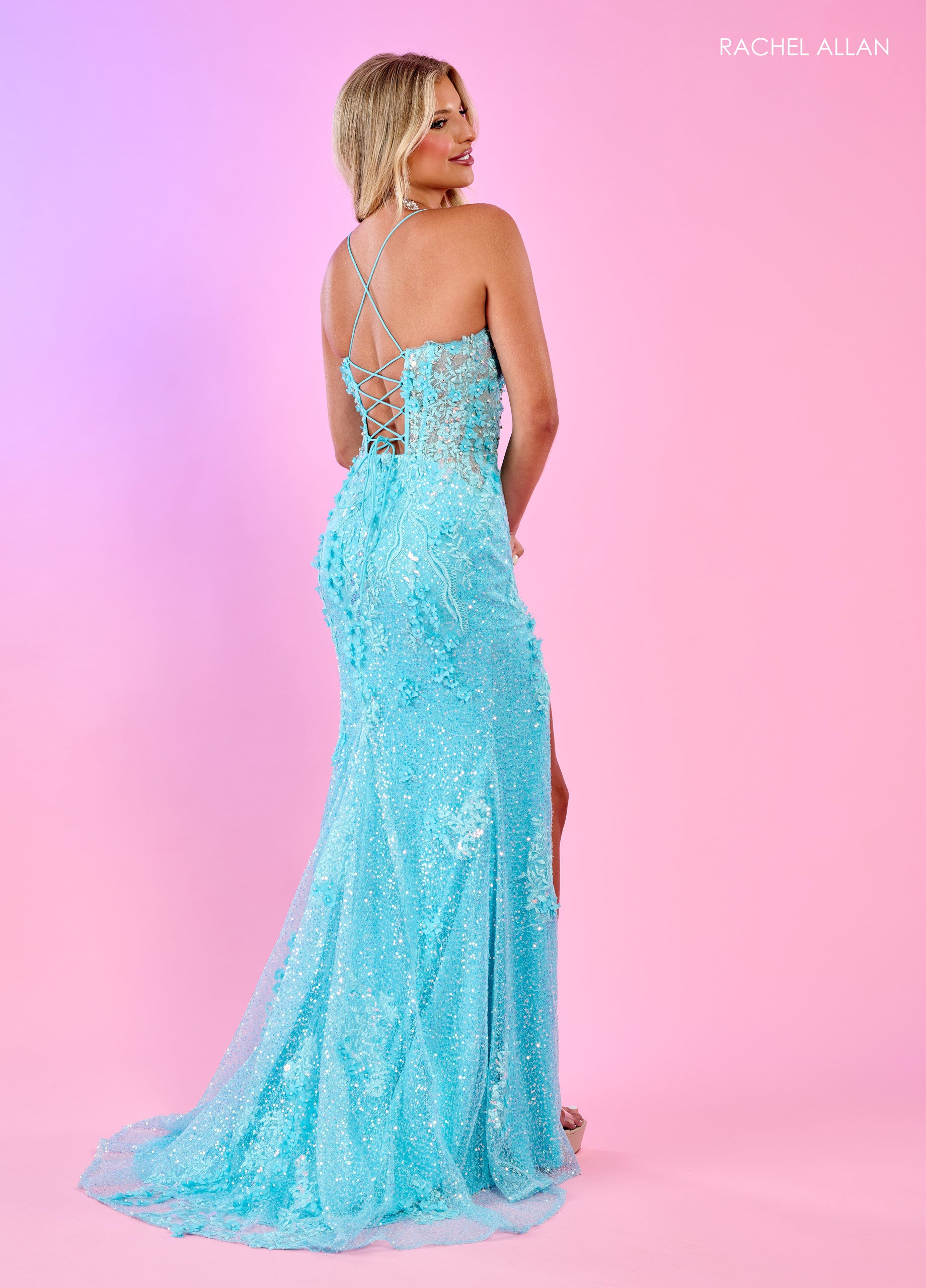 Rachel Allan 70533 Long Formal Detachable Sleeves Prom Dress
