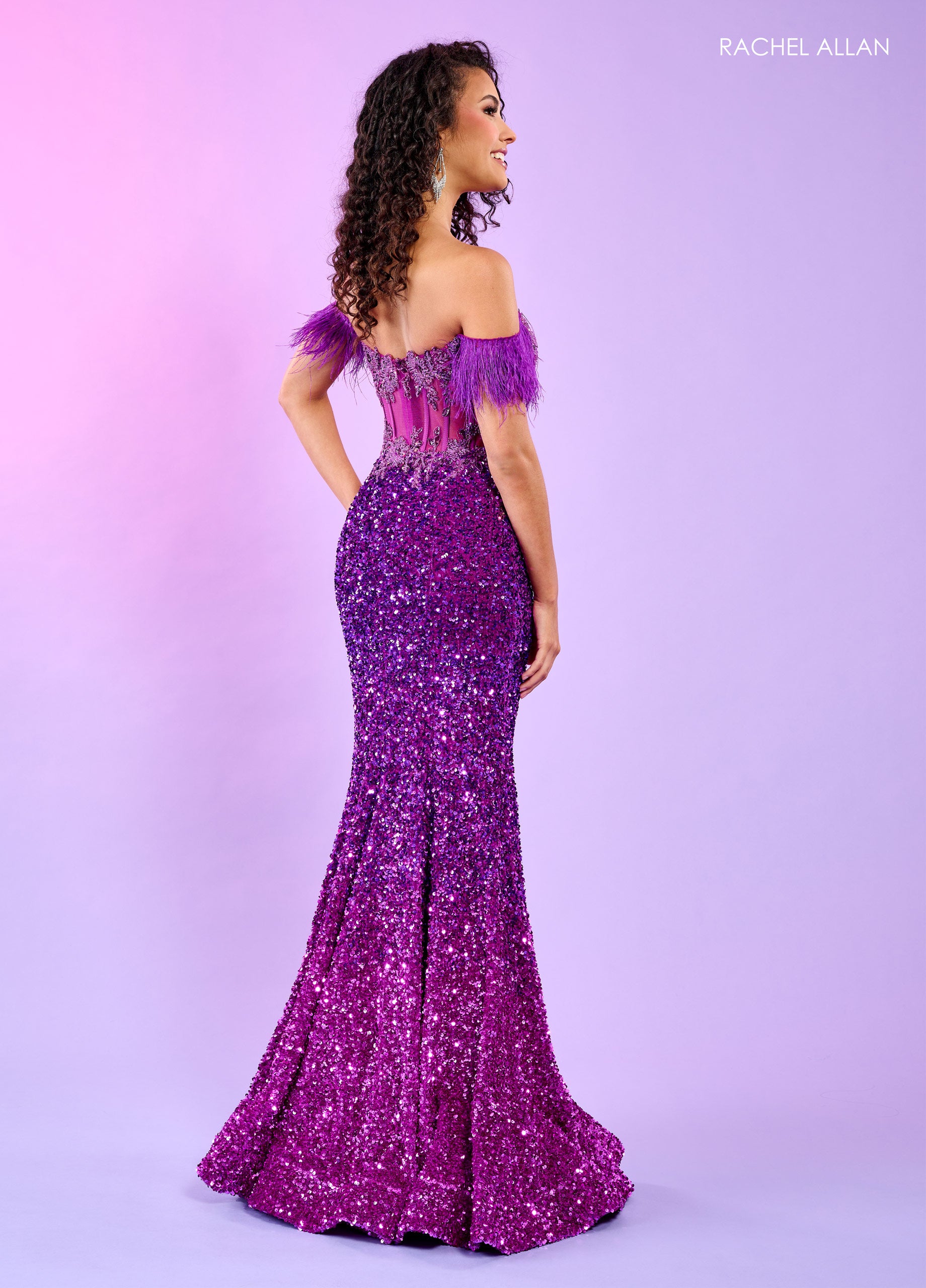 Rachel Allan 70552 Formal Ombre Sequin Long Prom Dress
