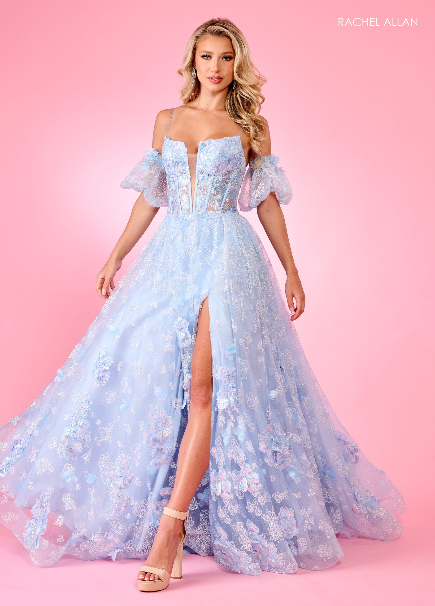 Prom Dresses Prom Long Appliques Formal Dress Light Blue