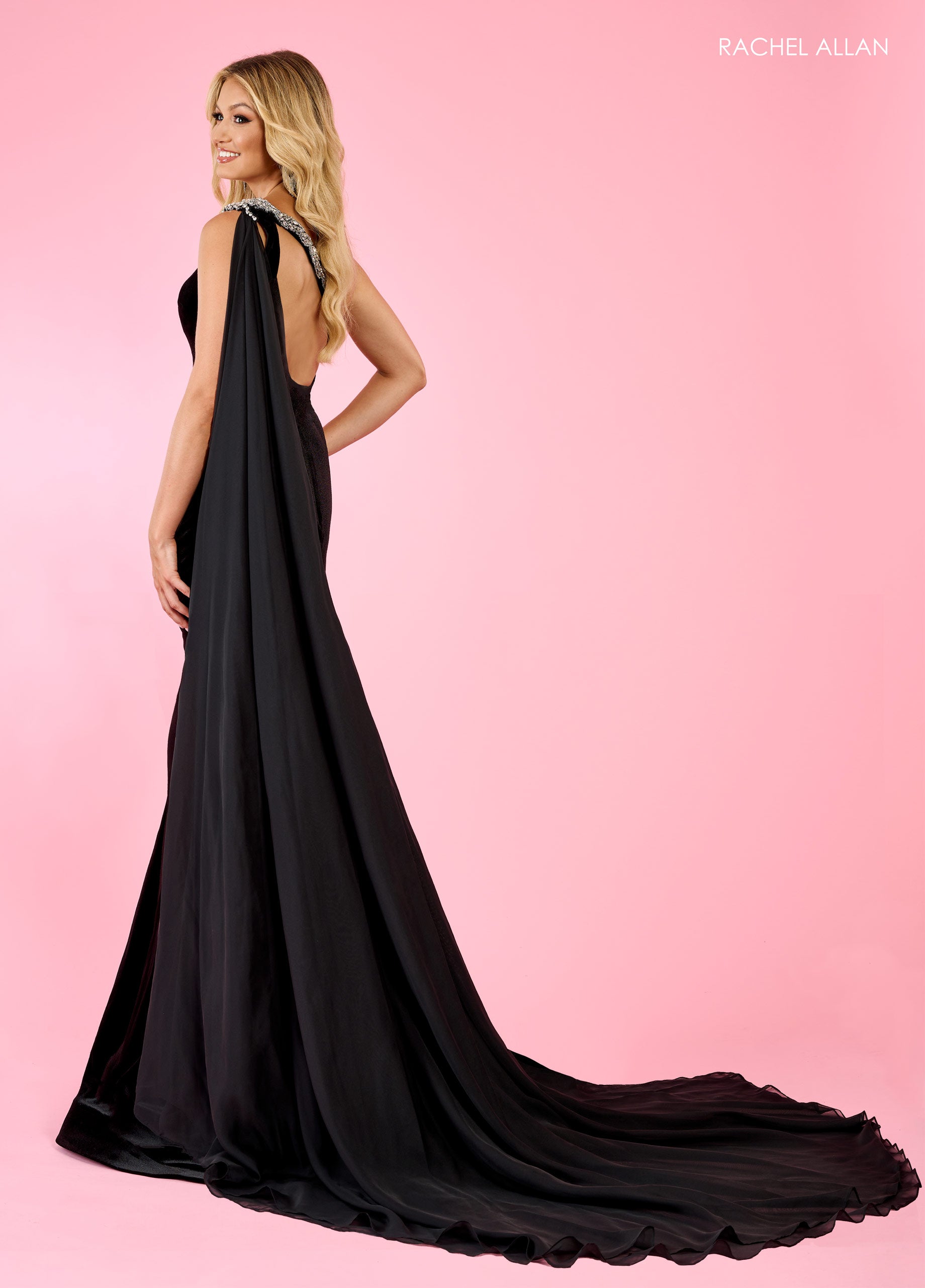 Rachel Allan 70560 Cut Out Long Prom Beaded Formal Dress