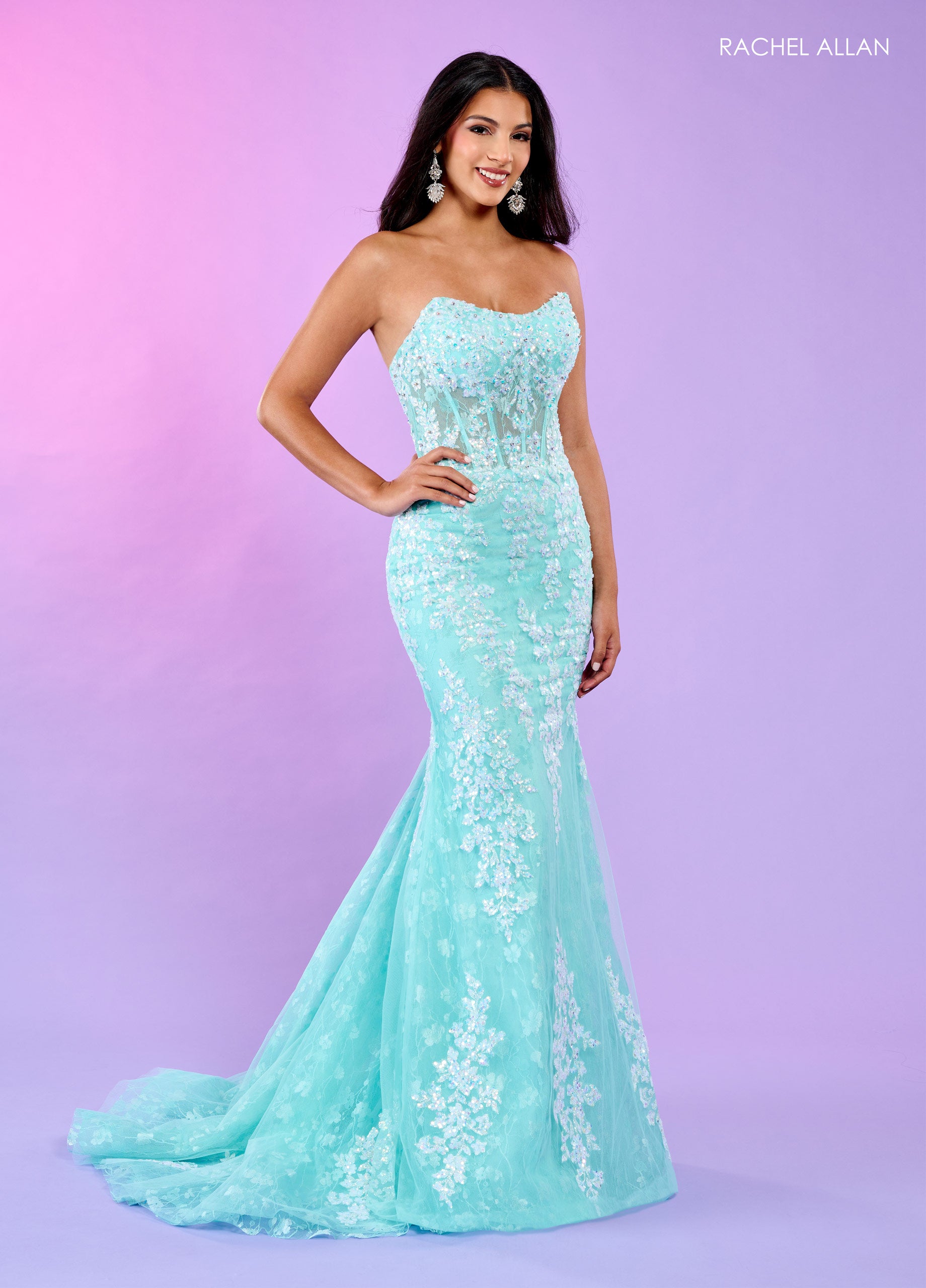 Rachel Allan 70566 Long Formal Glitter Prom Dress