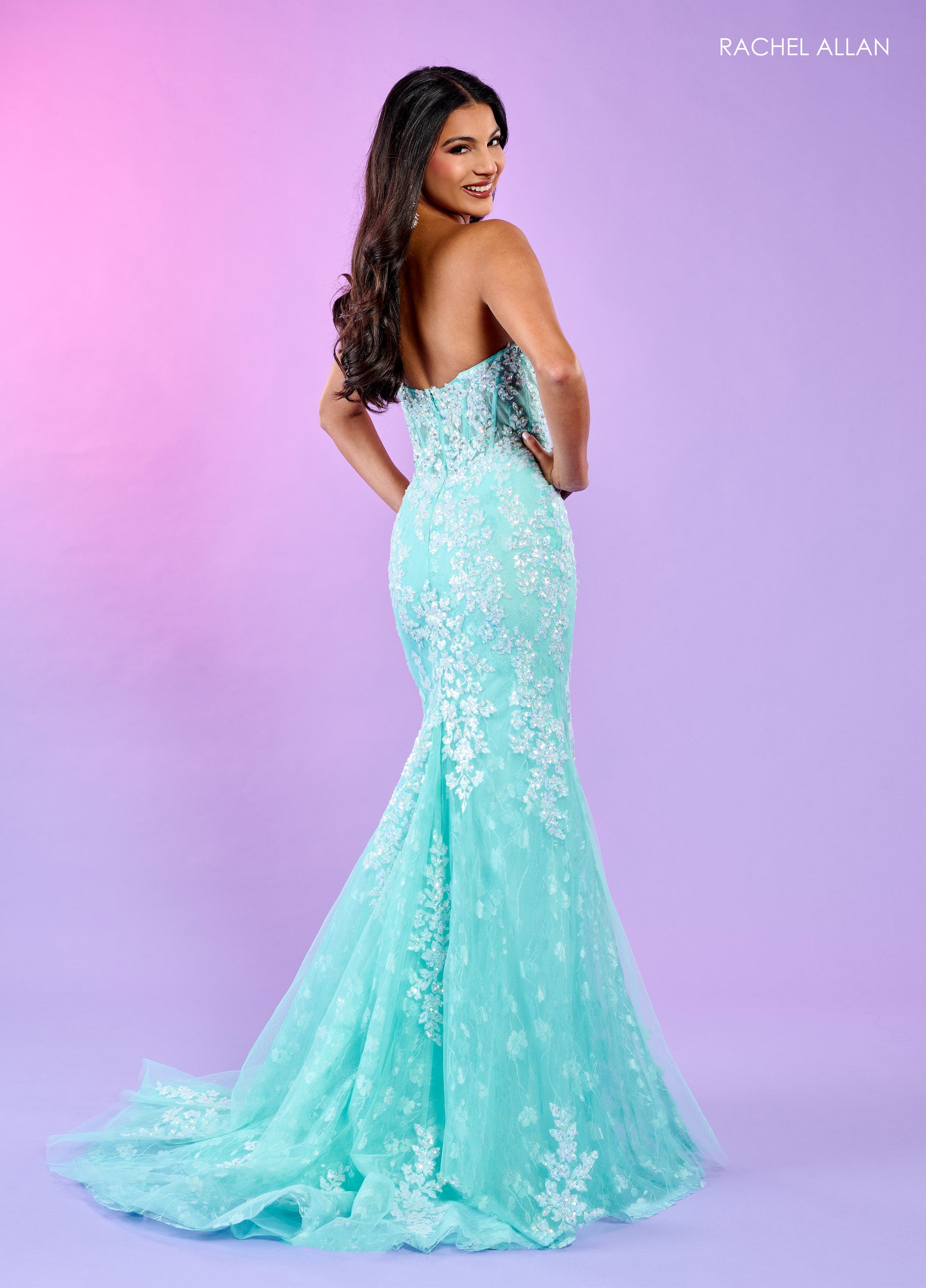 Rachel Allan 70566 Long Formal Glitter Prom Dress