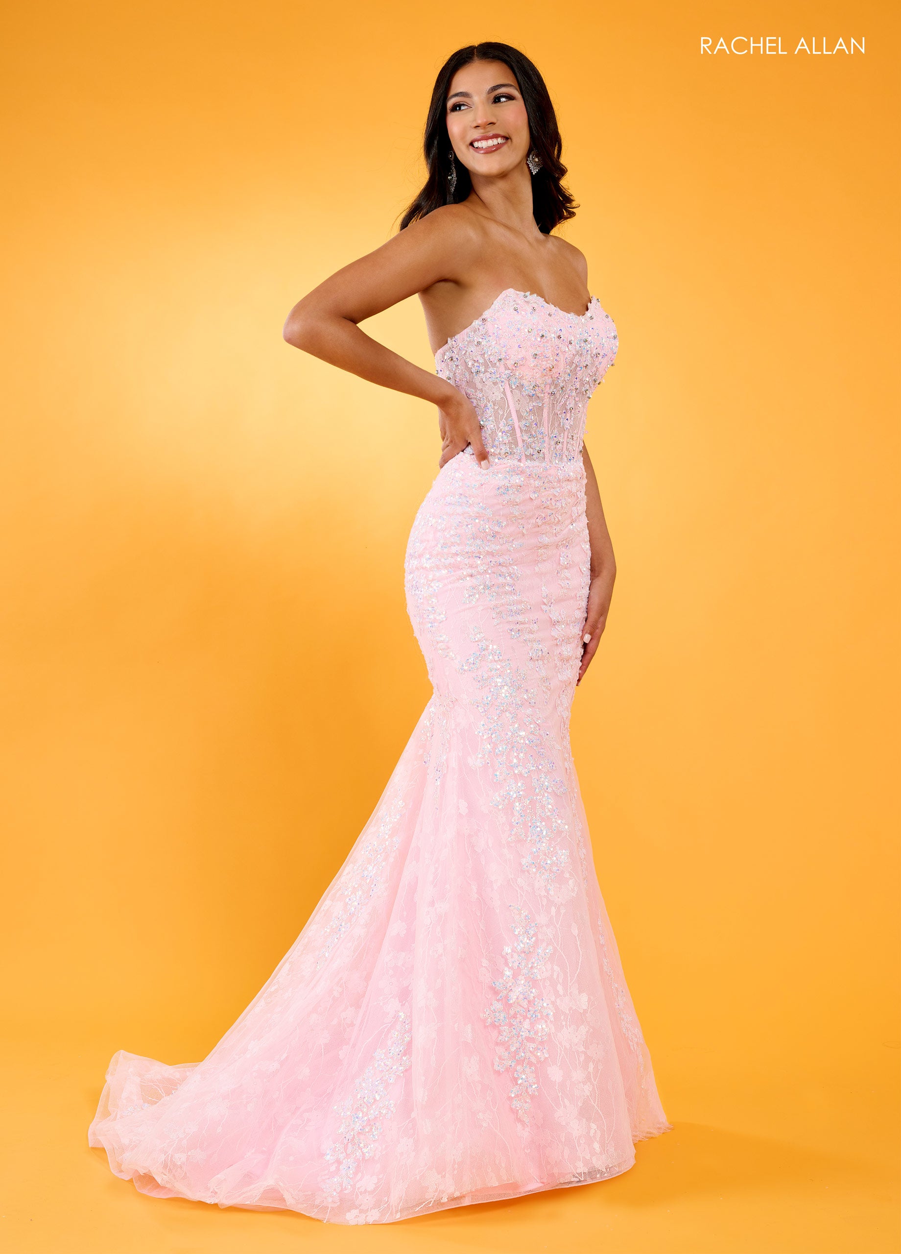 Rachel Allan 70566 Long Formal Glitter Prom Dress
