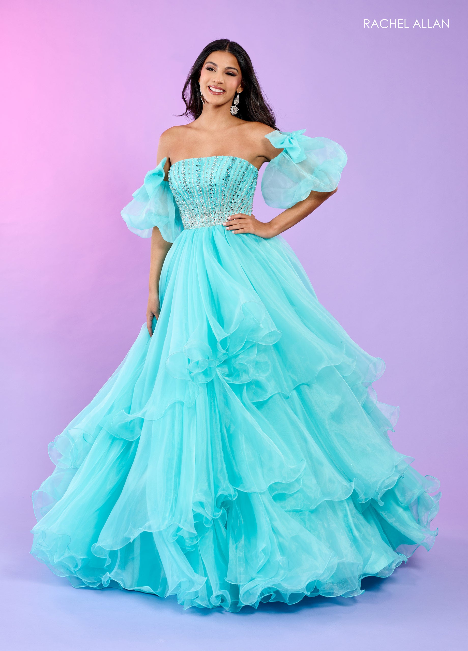 Prom Dresses Long Formal Layered Prom Dress Aqua