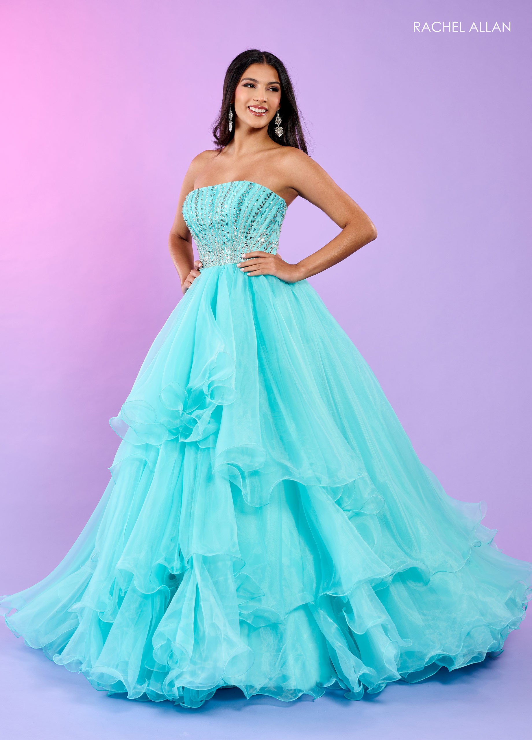 Rachel Allan 70570 Long Formal Layered Prom Dress