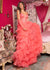Prom Dresses Long Formal Beaded Detachable Sleeve Prom Dress Coral