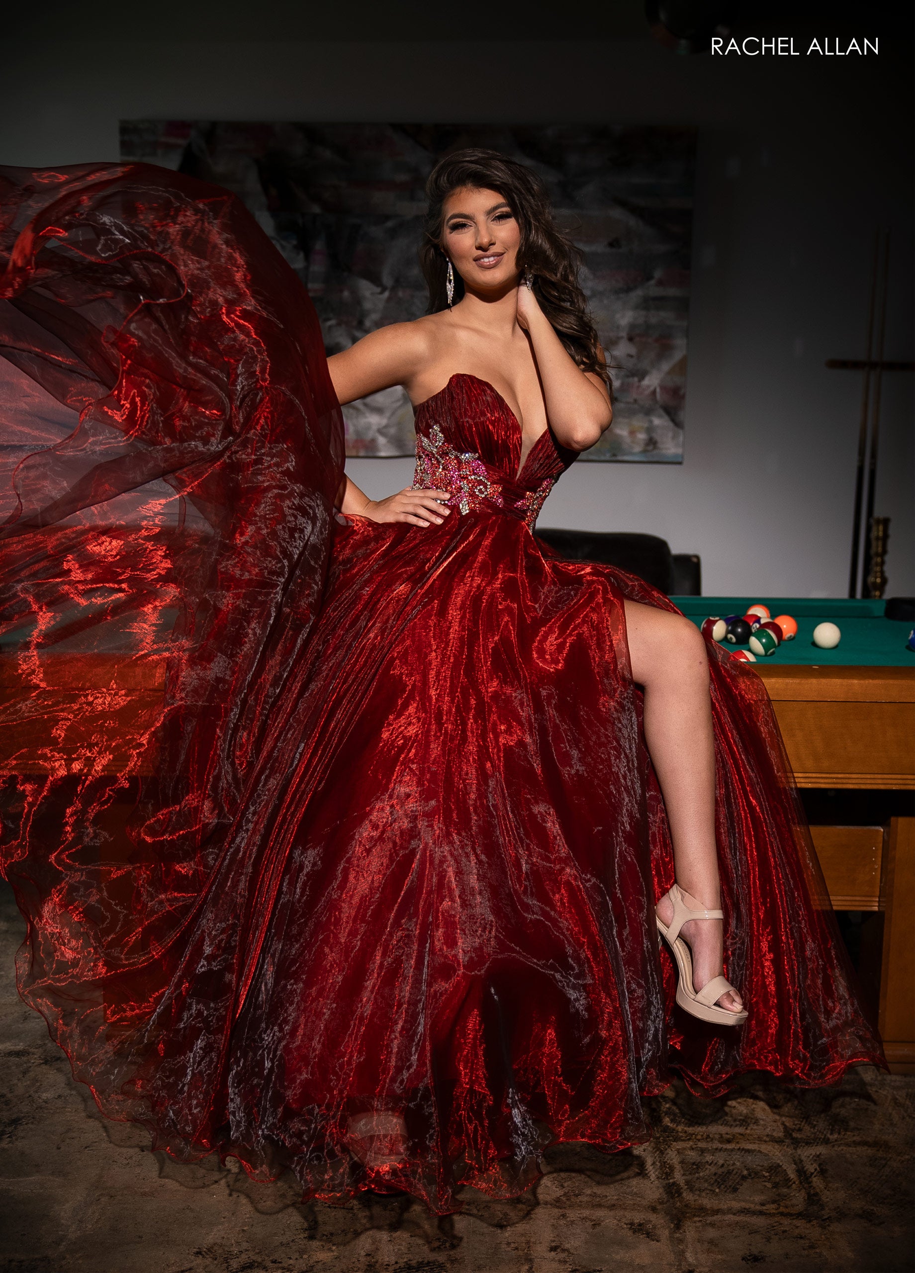 Rachel Allan 70605 Long Ball Gown Beaded Prom Dress