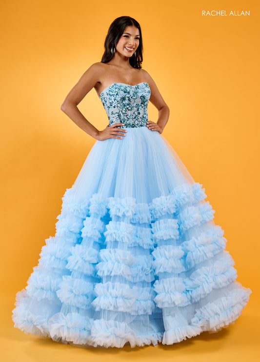 Prom Dresses Prom Long Beaded Ball Gown Light Blue