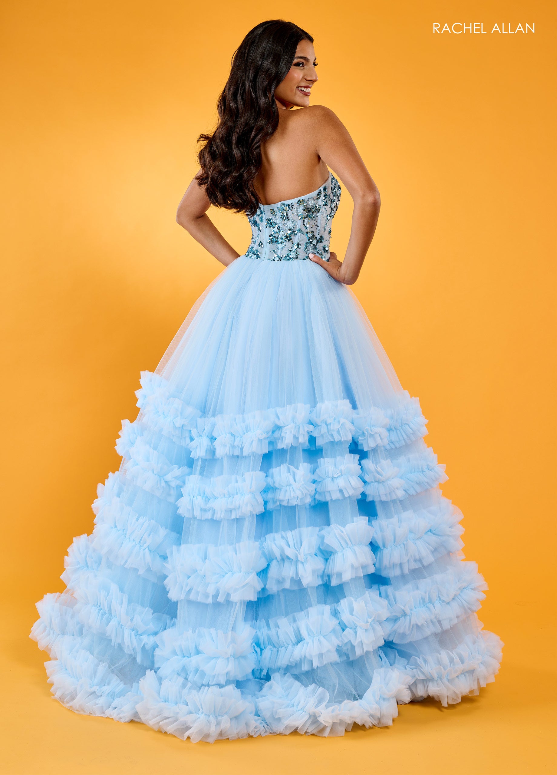 Prom Dresses Prom Long Beaded Ball Gown Light Blue