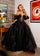 Prom Dresses Prom Long Formal Dress with Detachable Sleeves Black