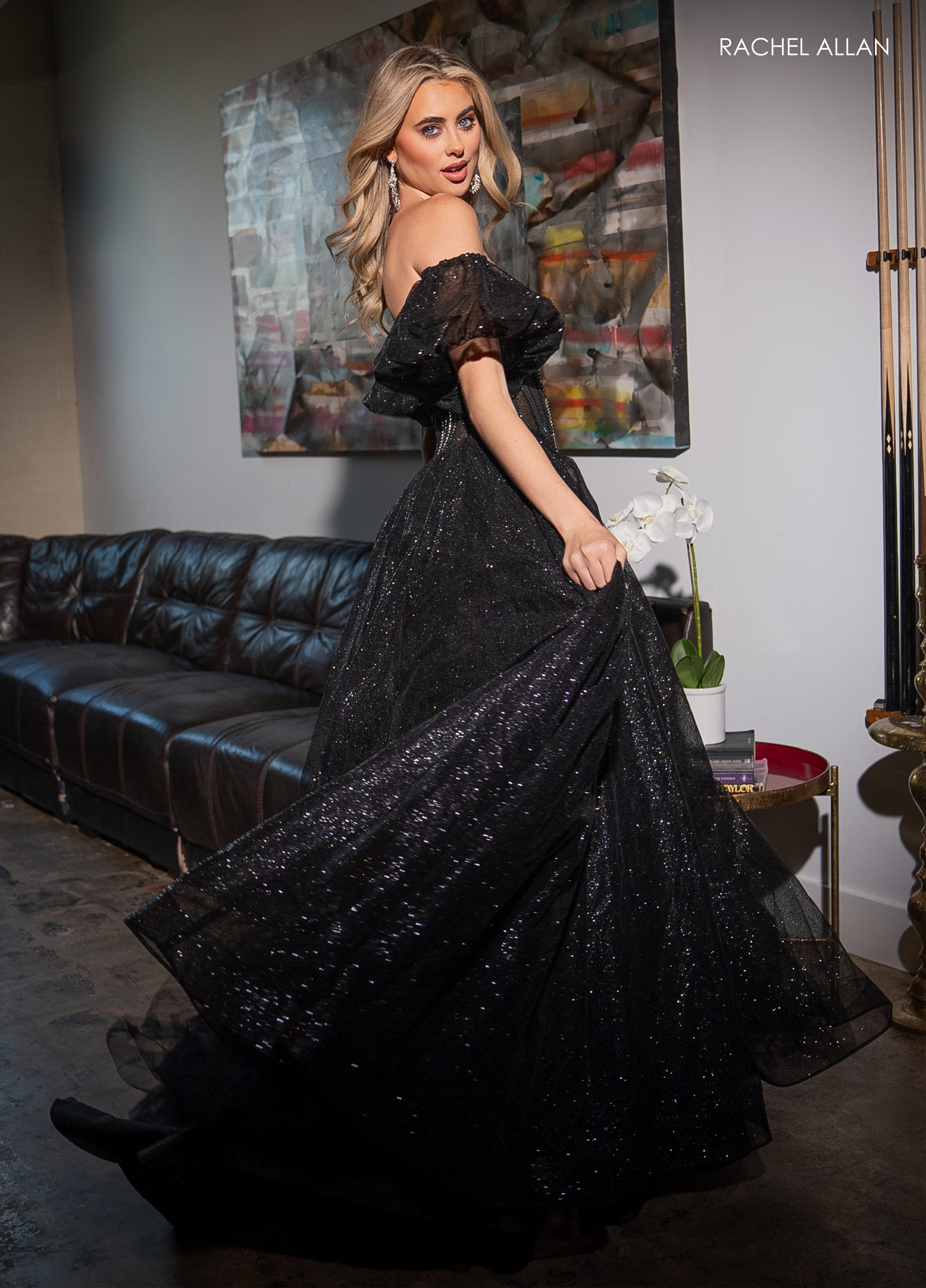 Rachel Allan 70630 Prom Long Formal Dress with Detachable Sleeves