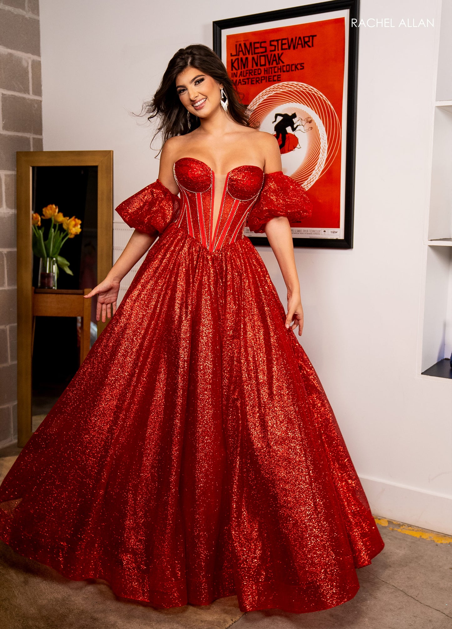 Prom Dresses Prom Long Formal Dress with Detachable Sleeves Red