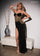 Prom Dresses Formal Beaded Slit Prom Long Dress Black Gold