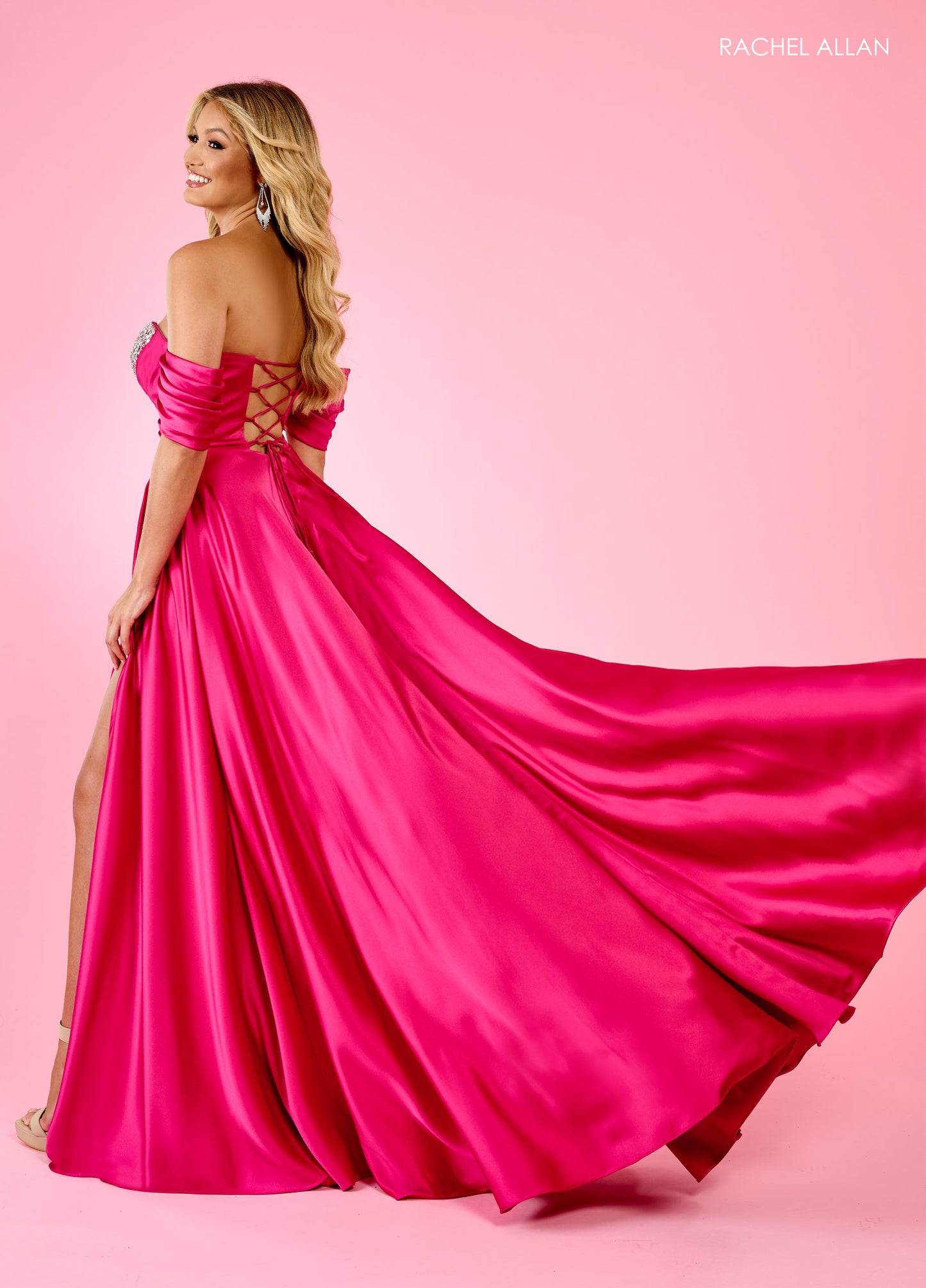 Prom Dresses Long Formal Beaded Prom Ball Gown Fuchsia