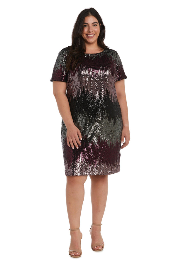 Ombre Plus Size Dress Short R&M Richards 7151W